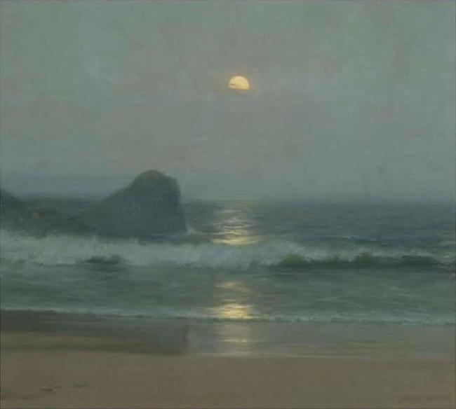 Lionel Walden Moonlight Over the Coast oil painting picture